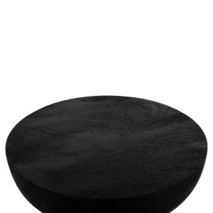 Scallop Hm9702 side table made of solid mango wood in black color D35x45hcm
