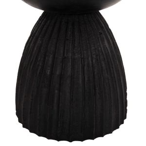 Scallop Hm9702 side table made of solid mango wood in black color D35x45hcm
