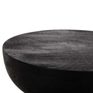 Scallop Hm9702 side table made of solid mango wood in black color D35x45hcm