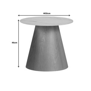 Side table Soleire white marble sintered stone