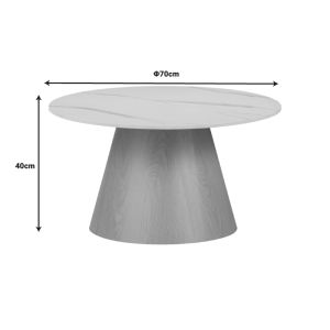 Side table Soleire white marble sintered stone