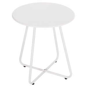 Помощна маса кръгла Sammon Hm6271.02 метал в бял цвят Φ45x50hcm.