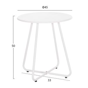 Помощна маса кръгла Sammon Hm6271.02 метал в бял цвят Φ45x50hcm.