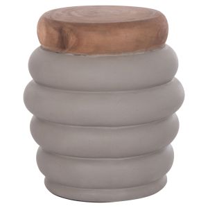 Помощна маса Puffat Hm18172.03 фибро цимент с плоч от сив тик Φ45x46в см.