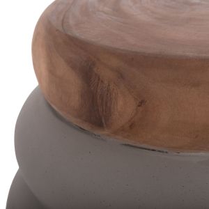 Помощна маса Puffat Hm18172.03 фибро цимент с плоч от сив тик Φ45x46в см.