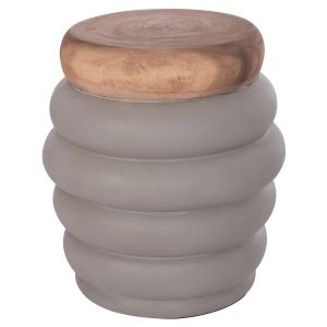 Помощна маса Puffat Hm18172.03 фибро цимент с плоч от сив тик Φ45x46в см.