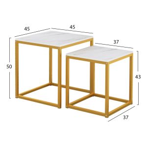 Помощни маси Cuby к-т 2бр Mdf и метал в сиво Hm8762,11