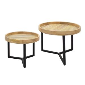 Kelly side tables with solid tropical acacia wood top