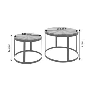 Kiere side tables with solid tropical acacia wood top