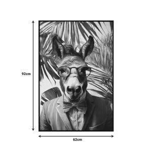 Поп арт картина Mr Donkey- господин магаре платно с рамка 62x4x92см