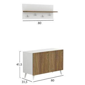 Портманто - шкаф със закачалка Delphine Hm8876,11 от меламин 80x31,3x41,5hcm