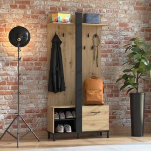 Portmanteau Capitello black matte 90x33x191cm