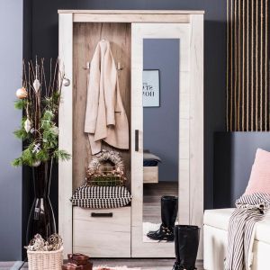 Kent PS coat rack, grey oak/white oak, 114x36.5x195cm