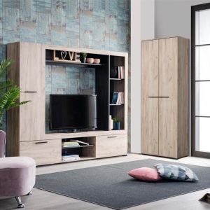 Portmanteau Lorca gray oak/black 67.5x40x195