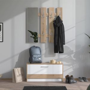 Portmanteau Rimini artisan oak/white 91.5x28x202cm