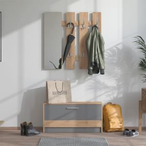 Portmanteau Rimini artisan oak/graphite gray 91.5x28x202cm