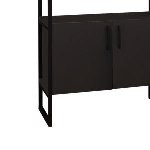 Thoj coat rack made of melamine and metal, anthracite/black color 120x34x180cm
