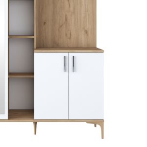 Zozmo melamine coat rack, white/walnut, 120x37.5x198.6cm