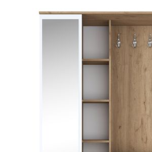 Zozmo melamine coat rack, white/walnut, 120x37.5x198.6cm