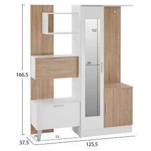Coat rack with mirror Hm2265 125.5x37.5x166.5cm