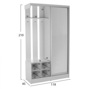 Coat rack with mirror Hm2424,03 118x45x210