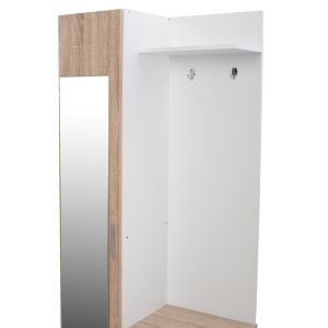 Portmanto with mirror Janice color white and mocha Hm2264