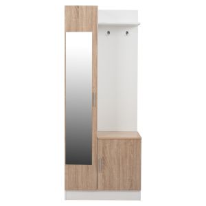 Portmanto with mirror Janice color white and mocha Hm2264