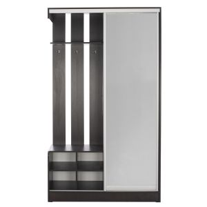 Portmanto with shoe cabinet and mirror Dulce wenge color Hm2424,02 118x45x210cm