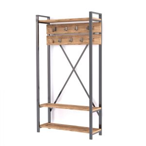 Coat rack black metal structure Hm8943, 01 90x34x180cm