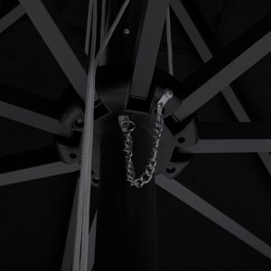 Professional aluminum umbrella 3x3x2.83m with acrylic fabric in black color Hm6026.03