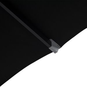 Professional aluminum umbrella 3x3x2.83m with acrylic fabric in black color Hm6026.03