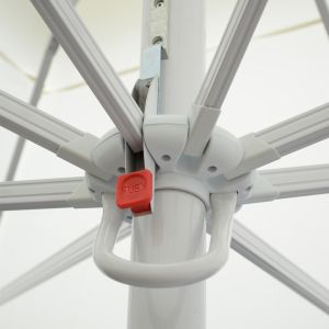 Professional aluminum umbrella Hm6007.01 in white color - improved ventilation - telescopic - 3.5x3.5m