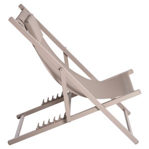 Professional lounge chair Kea aluminum and textile in champagne color 59.5x102.5x94h Hm5076.03