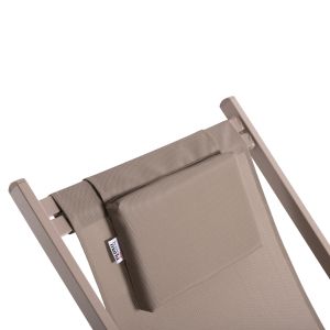 Professional lounge chair Kea aluminum and textile in champagne color 59.5x102.5x94h Hm5076.03