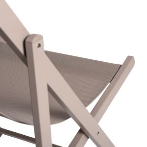 Professional lounge chair Kea aluminum and textile in champagne color 59.5x102.5x94h Hm5076.03
