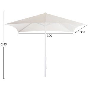 Professional umbrella 3x3x2.83m aluminum with fabric in beige color Hm6026.01