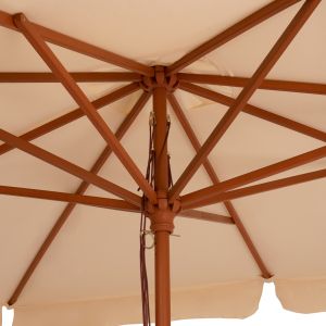 Professional umbrella 3x3m with wooden frame Hm6022 in beige color