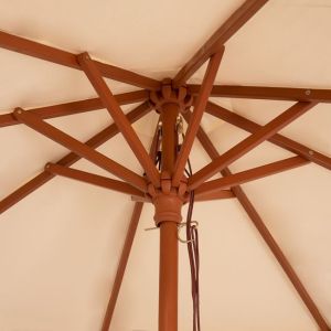 Professional umbrella 3m with wooden frame Hm6020 in beige color