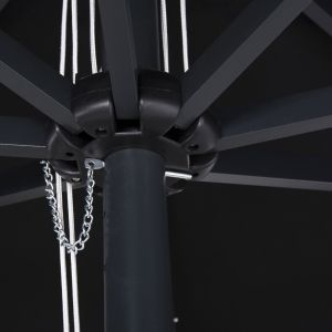Professional umbrella Alu 2.20x2.20 black fabric acrylic 8 rays Hm6013.03