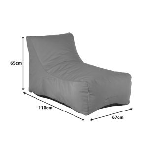 Professional "pudding bag" lounger Otenda in anthracite color 67x110x65cm