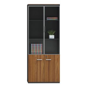 Professional office cabinets Oscar walnut-anthracite 160x40x200cm