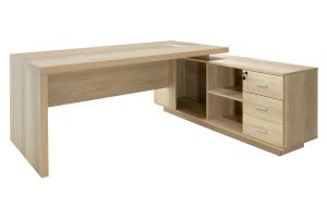Professional Executive Minimal melamine desk with right angle 200x170x75cm