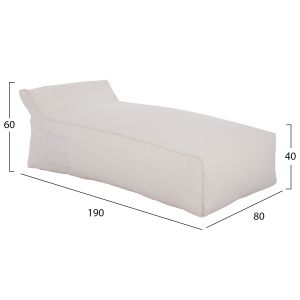 Pouf Wadelin Hm5774,11 with textilene white 190x80x40-60hcm