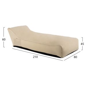 Beige pouf with UV protection 210x80x45-60cm Hm5807,01