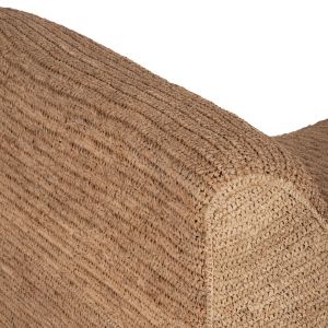 Bibloc pouf-chaise lounge with teak frame and hydrohyacinth upholstery, 84x118x73cm Hm5989