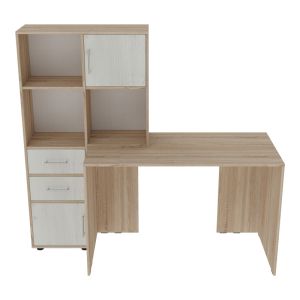 Scarlet desk-library in sonoma-white color 161x60x150cm