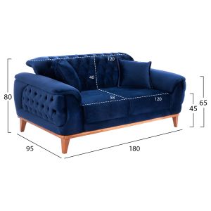 Bennington Trithesio two-seater sofa bed blue Hm3250,18