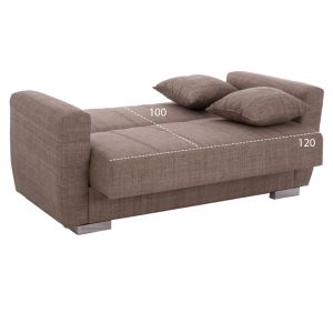 Two-seater sofa bed Hm3241,02 with beige fabric 150x84x88cm