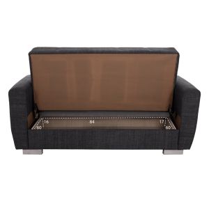 Two-seater sofa bed Hm3241.03 with gray fabric 150x84x88cm