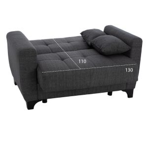 Sofa bed 2 seats gray Hm3243,03